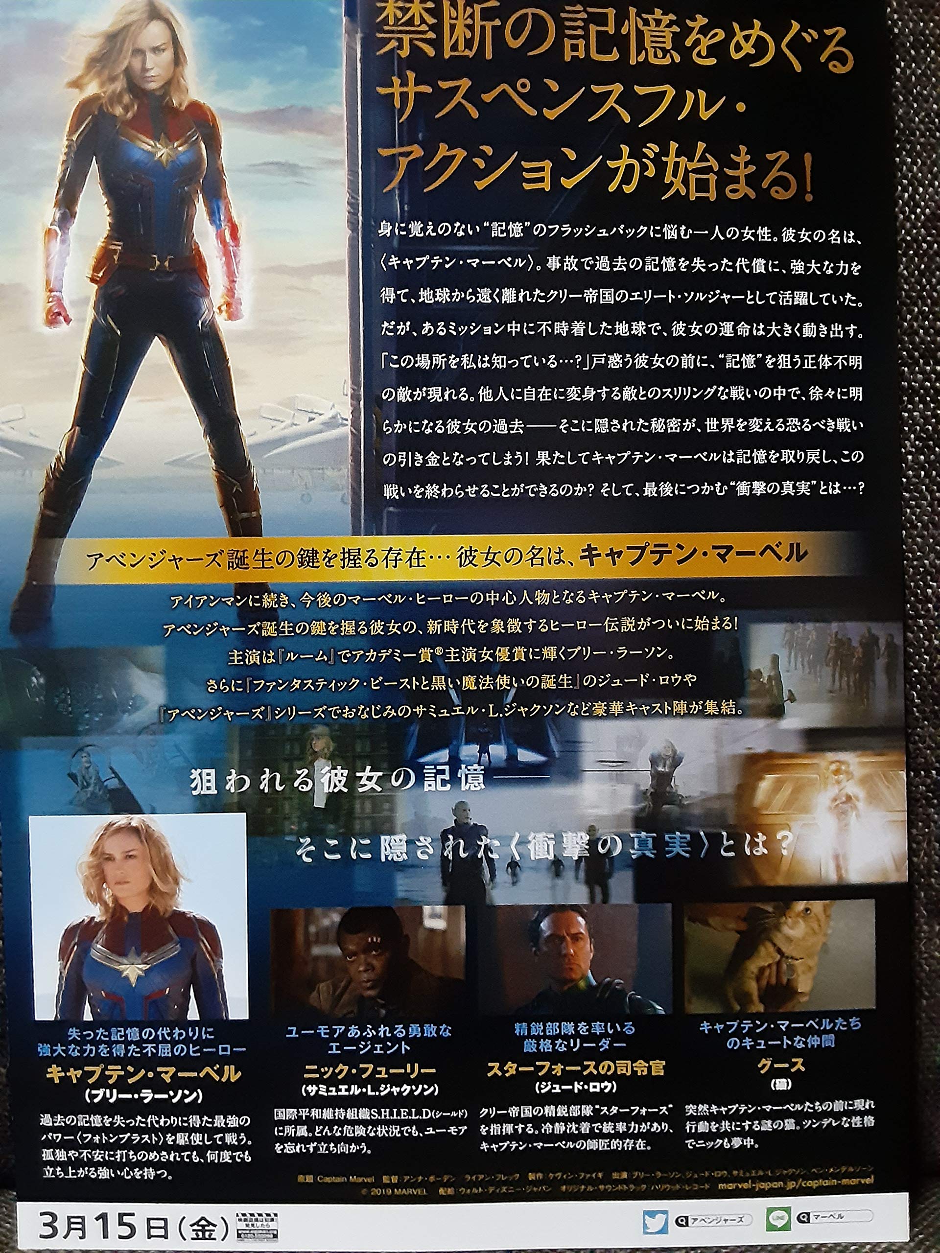 Amazon.co.jp: 映画チラシ キャプテン・マーベル ブリー・ラーソン
